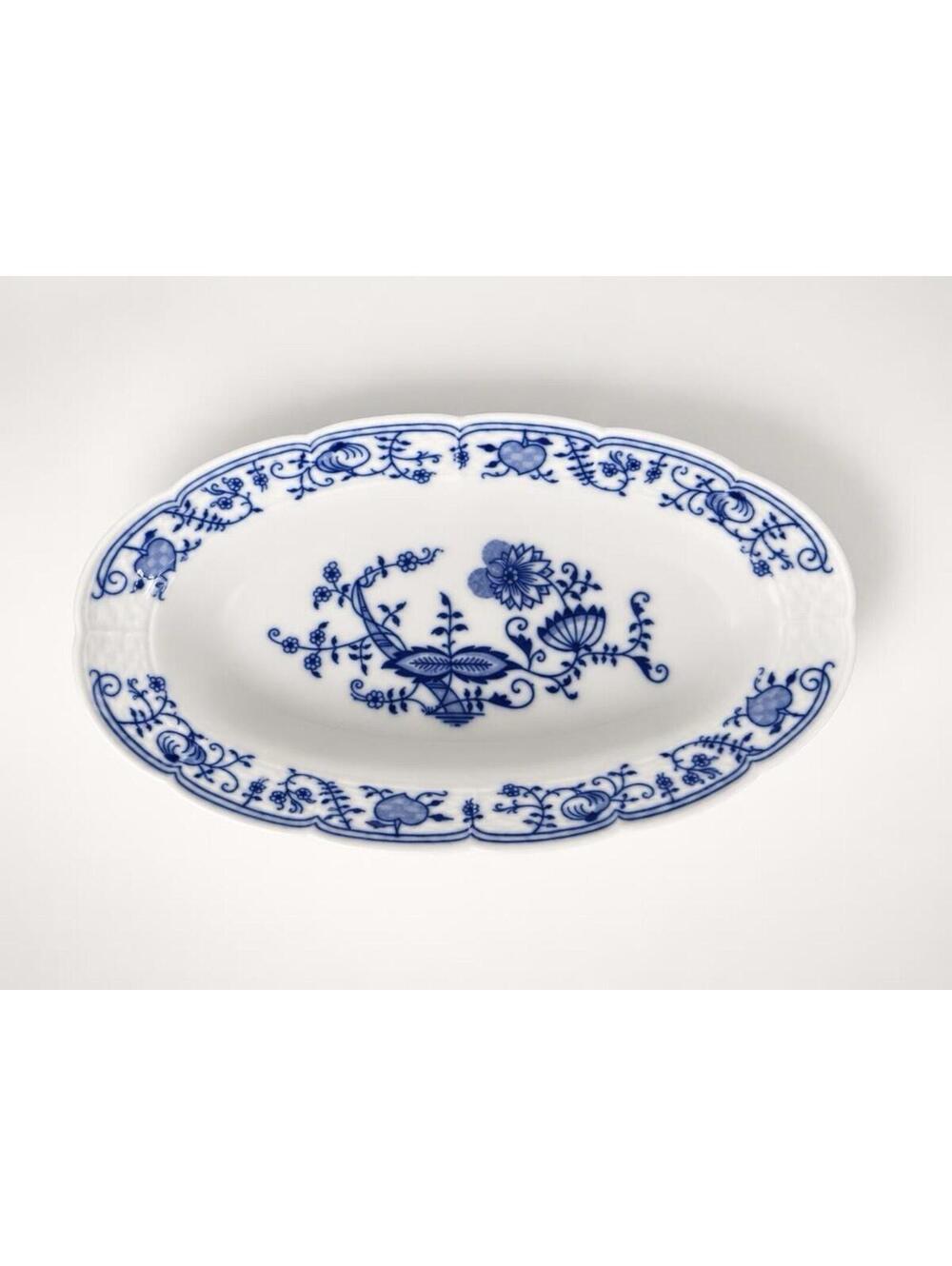 Vintage 1990s Thun Blue Onion Pattern Oval Serving Dish – Made in Czech Republic